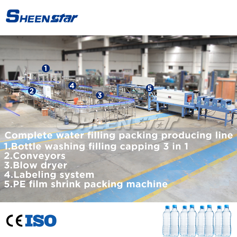 خودکار معادنی پانی بنانے والی مشین PET بوتل فلائنگ مشین بوتل کیپنگ لائن