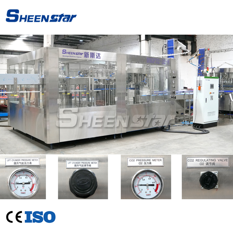 mesin pencucian, pengisian, dan penutupan botol air gas 12000bph (mesin pengisi CSD)