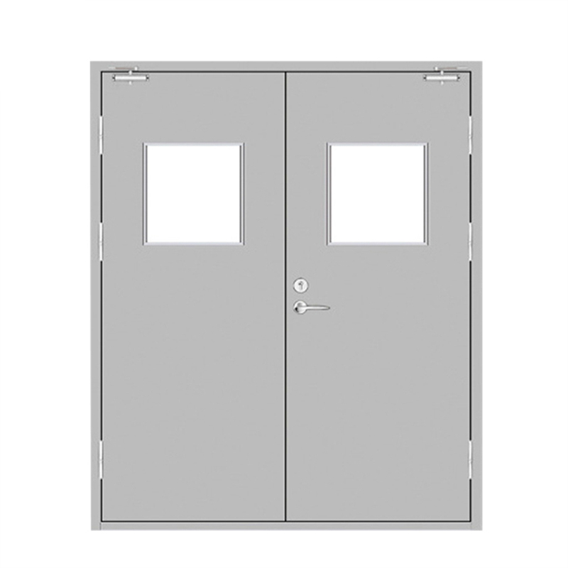 Porta Dupla de Aço com Classificação de Resistência a Incêndio de 60 Minutos com Janela