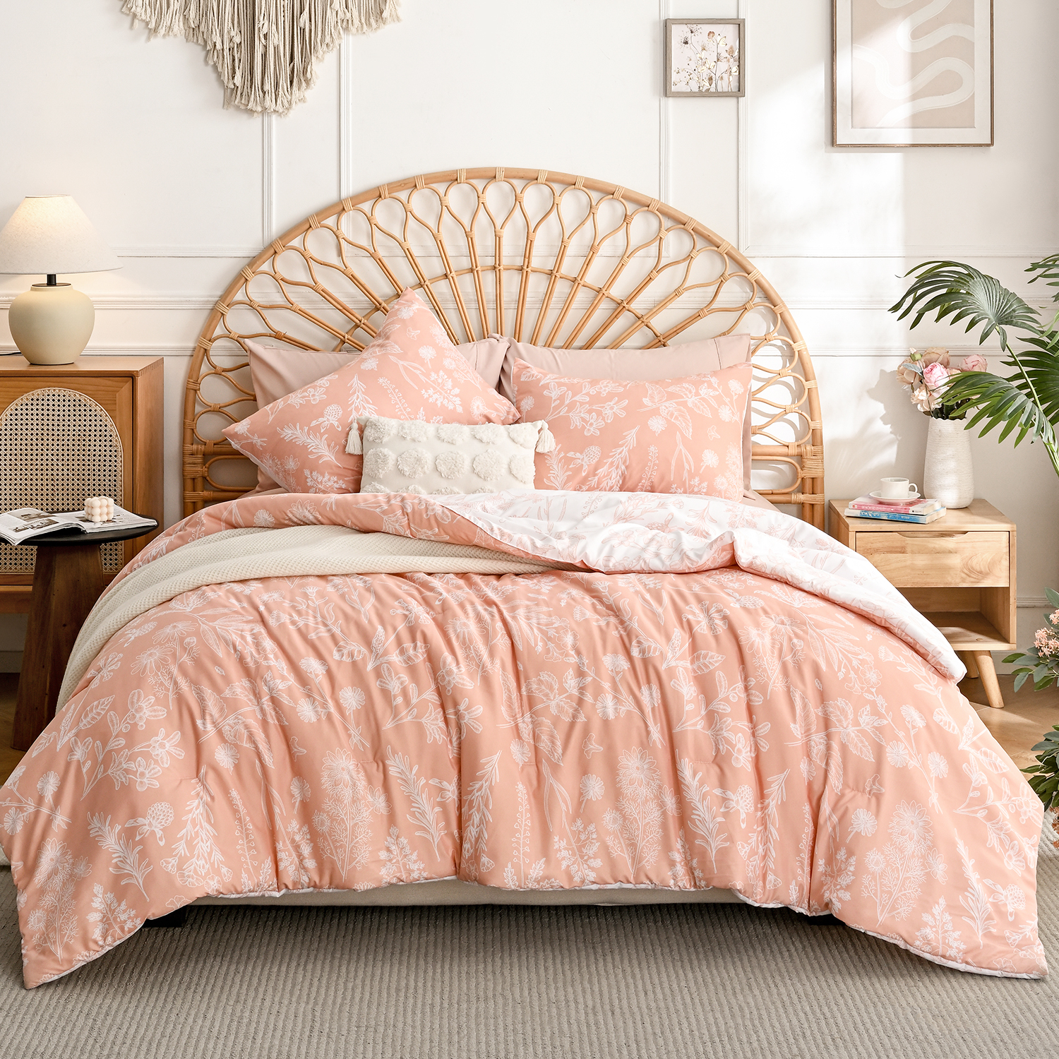 set de pălărie de designer de lux 3 bucăți cu model floral umplutură din poliester set de lenjerie pentru casă hotel nuntă