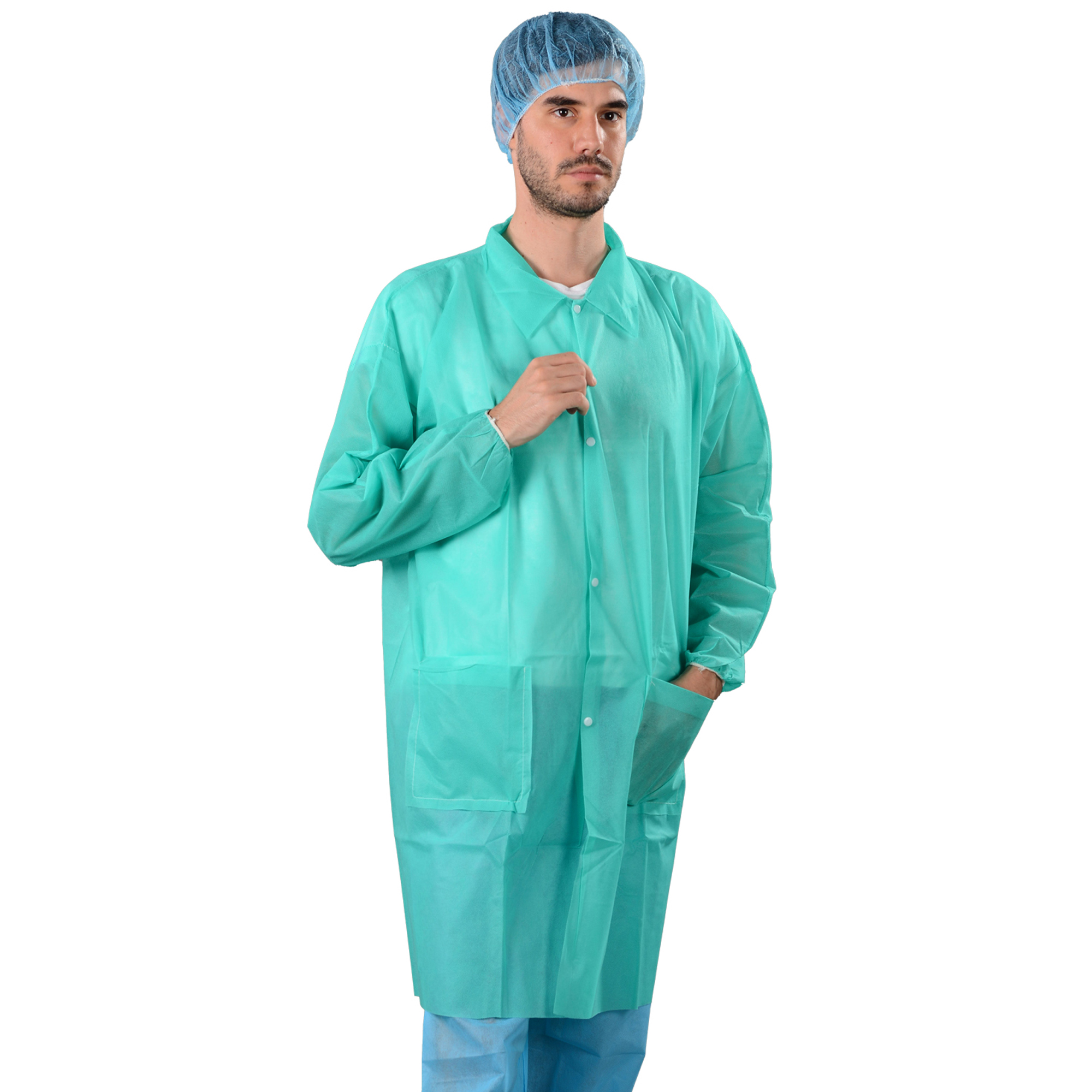 Zielony kitel laboratoryjny