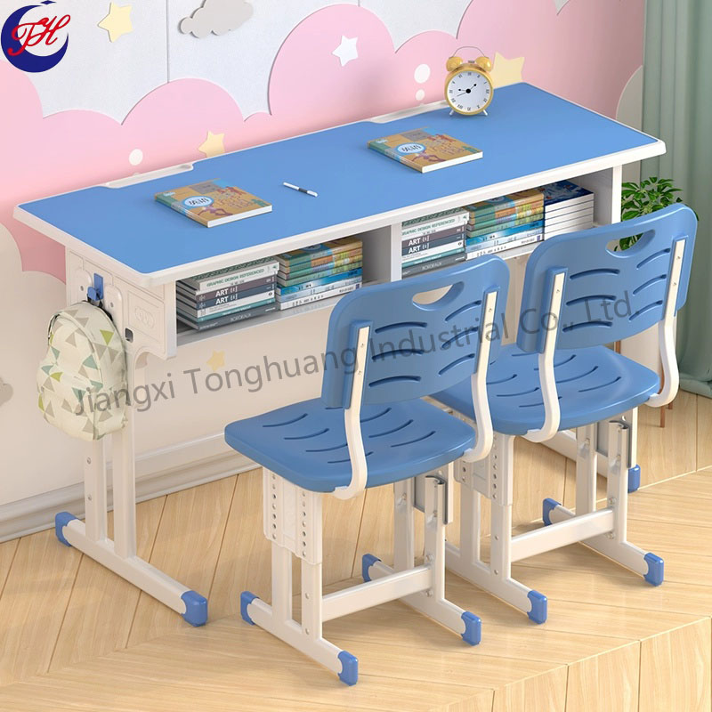 Student double desk and chair 