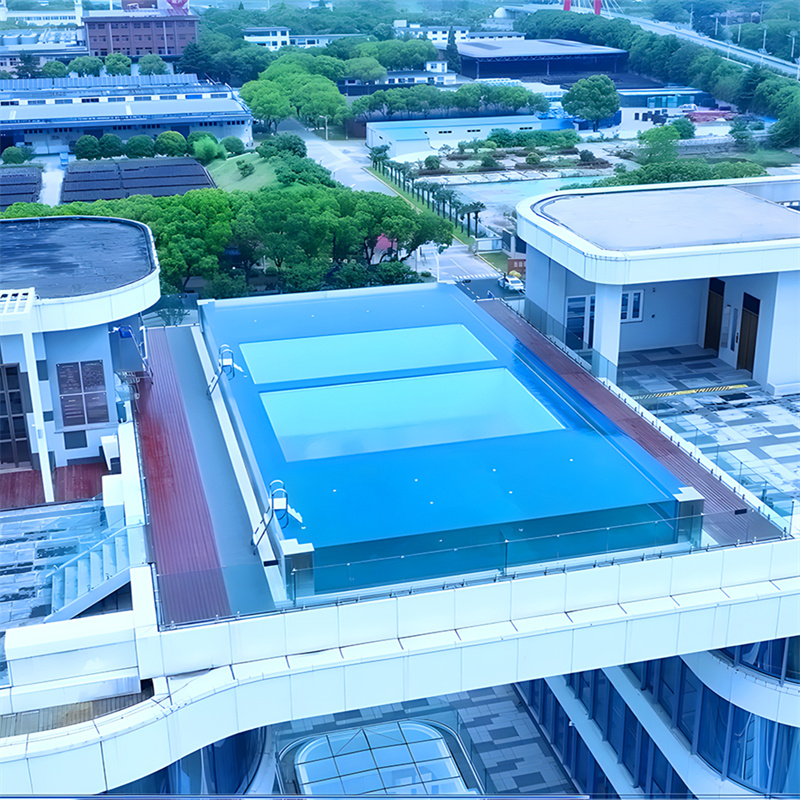 buiten zwembad acrylglas paneel project prijs