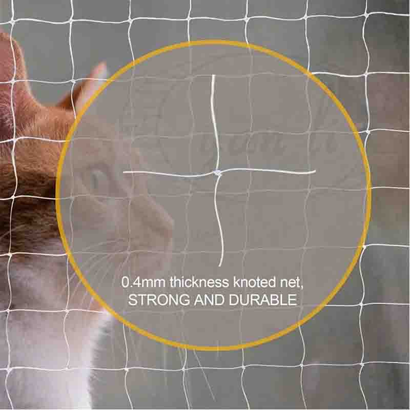 White transparent nylon cat safety balcony net without blocking the view