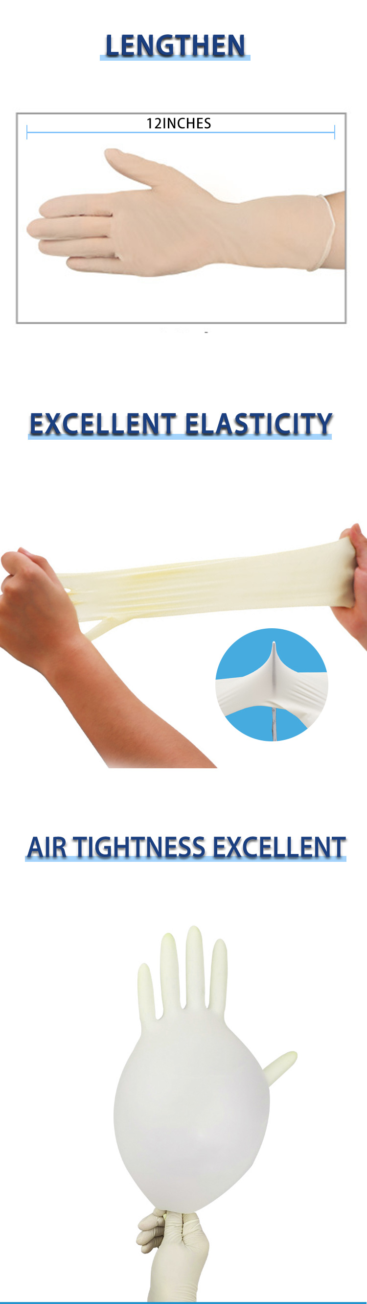 Disposable Latex gloves details