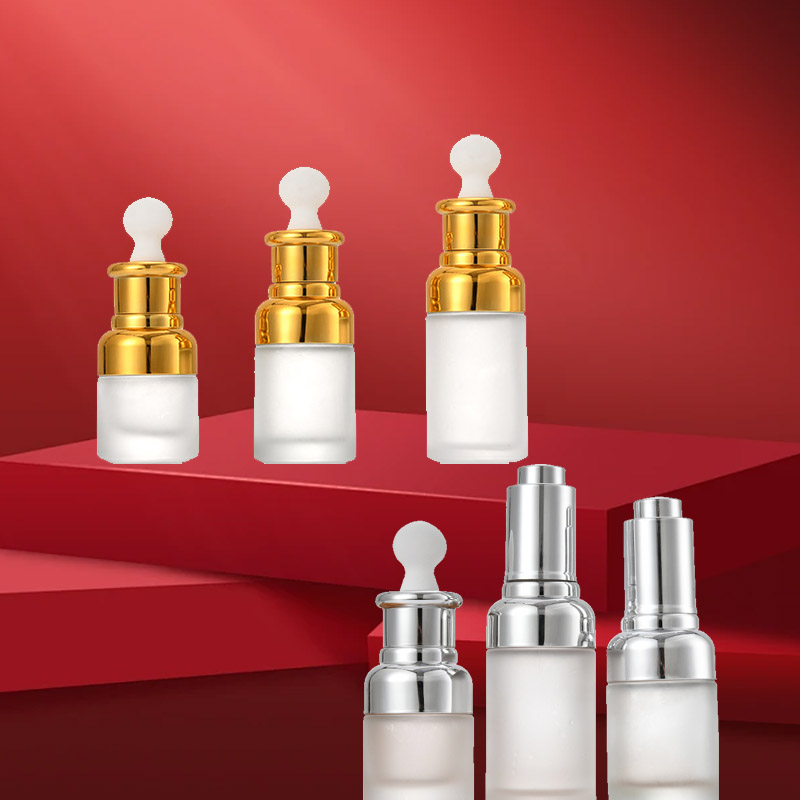 בקבוקי זכוכית שקופים עם טיפות מעוגלים בגודל 20ml, 30ml ו-50ml למוצרים חיוניים