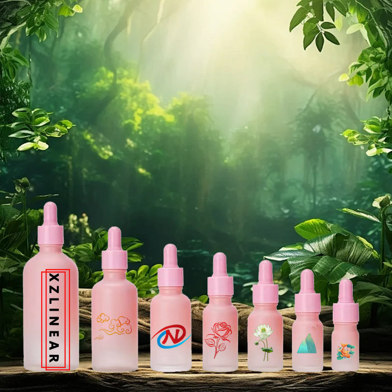 בקבוק שמן חיוני ריק בגודל 5ml, 10ml, 15ml, 20ml, 30ml, 50ml ו-100ml בצבע פינק הדר