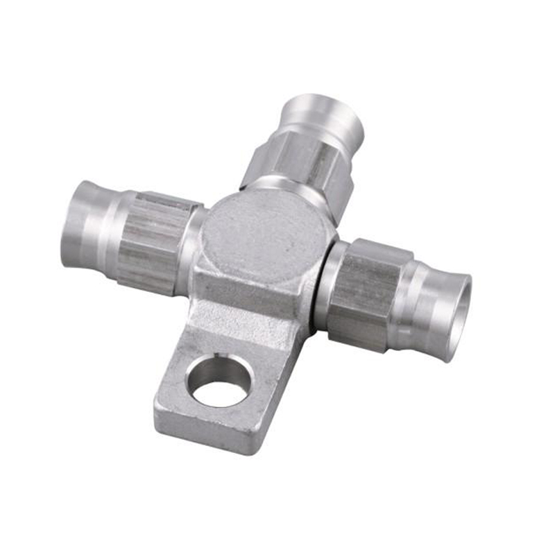 Female AN PTFE Tee Block with Mount Tab