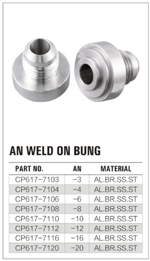 Male AN Weld on Bung details