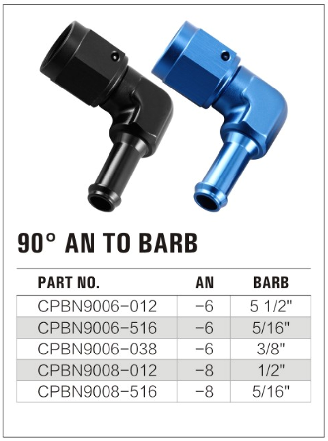 90° Female AN to Barb Fitting factory