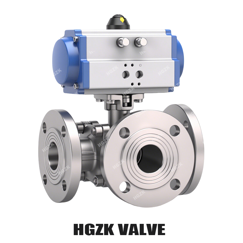 P3QV-2PPF Pnömatik Flanşlı Üç Yollu Küresel Vana