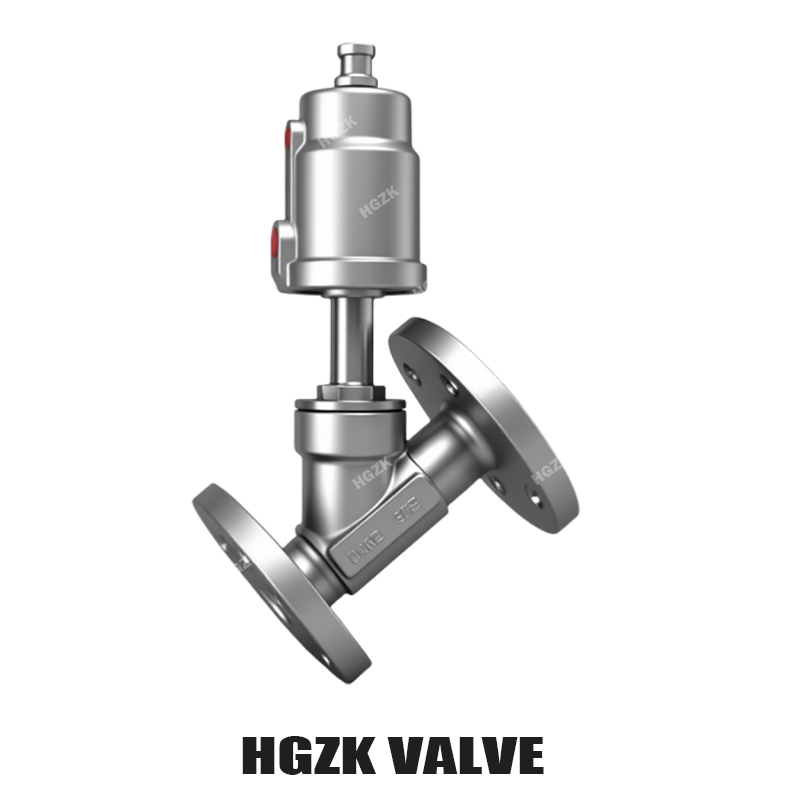 Lahat ng Stainless Steel na Pneumatic Flange Angle Seat Valve