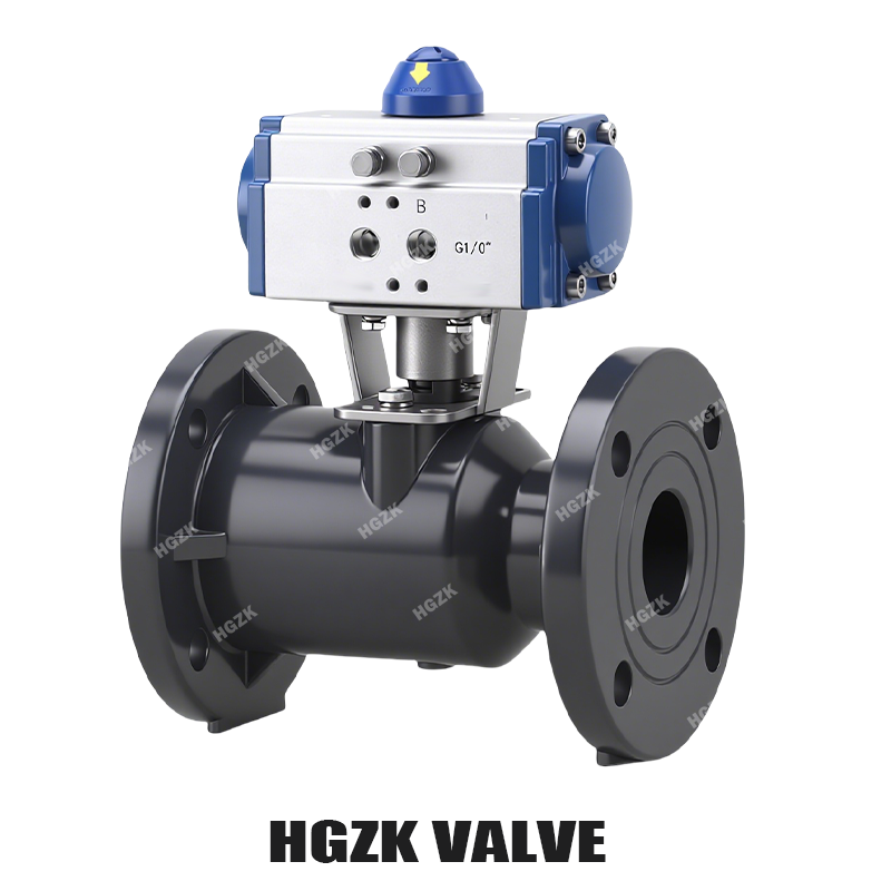 PQV FRPP Pneumata Flanĝa Kulkra Valvo