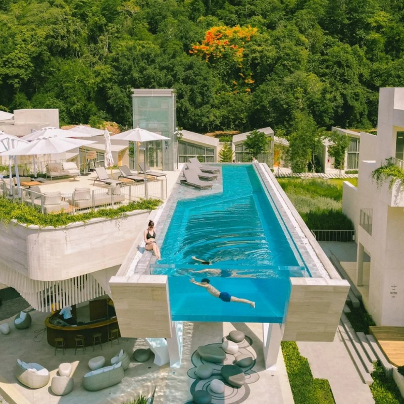 سعر الجملة لفندق فيلا ارتفاع 180 مم شفافية عالية واضحة بلاستيك أكريليك سقف حوض سباحة أكريليك