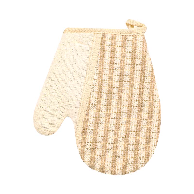 작은 격자 무늬 린넨 천 목욕 스크러버 장갑