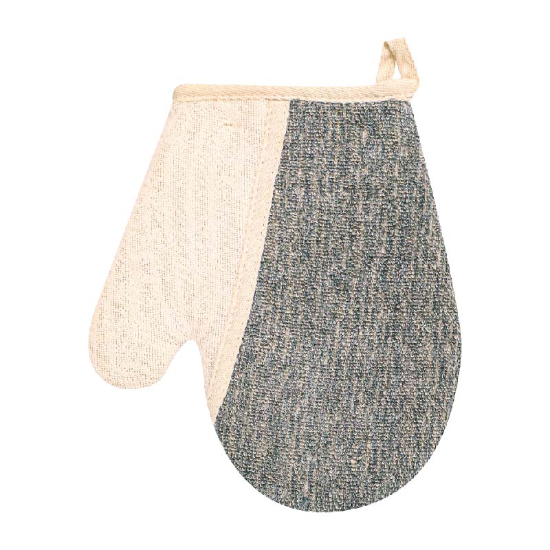 흰색과 검정색 폴리프로필렌 섬유 실크 목욕 스크러버 장갑