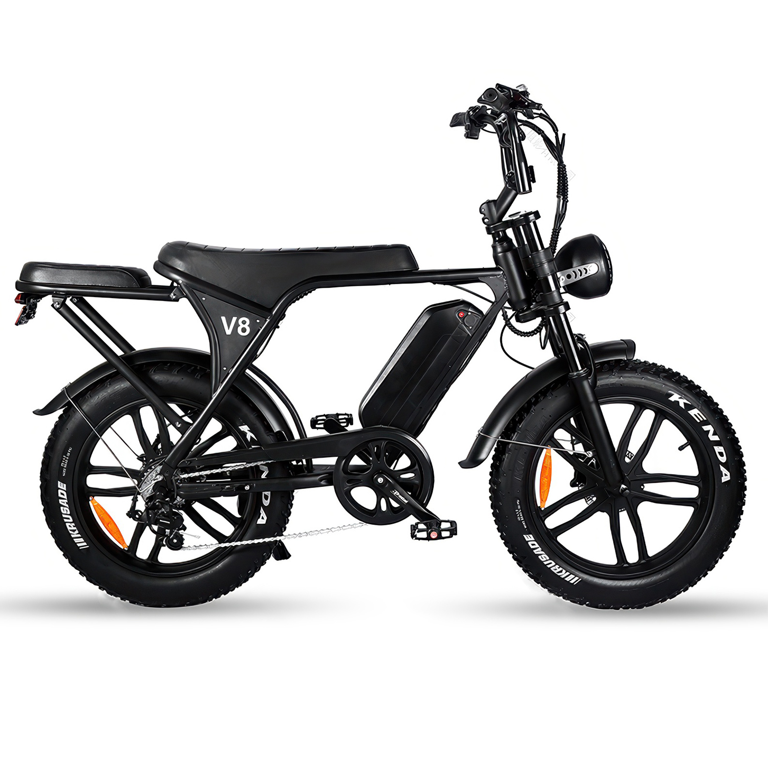 V8 48V Fat Tire E-bikes Fat Bike 750w 20inches Electric Hybrid Bike