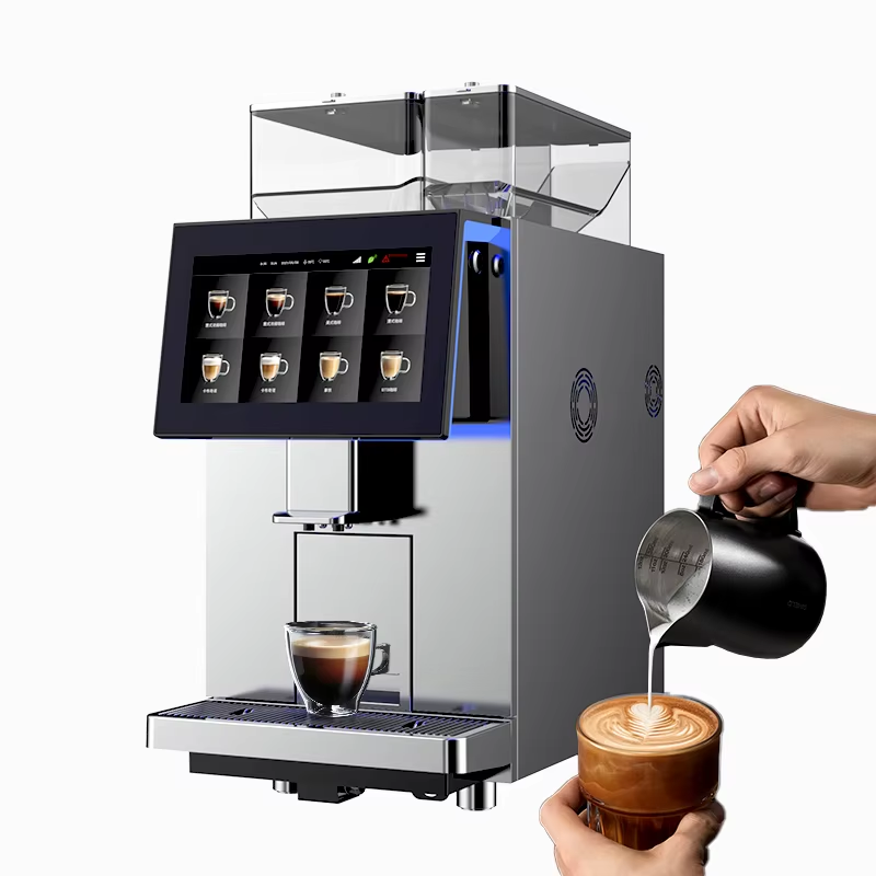 digital touch screen professional commercial fully automatic bean to cup espresso coffee machine with milk frothing-18