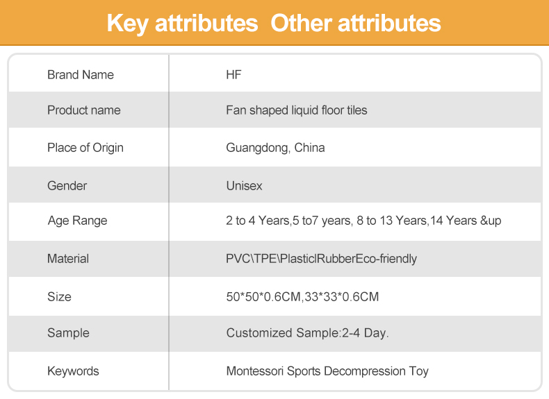 38/50CM 4 PC Pie-Shaped Brick Transparent Flowing Liquid Floor Mat Kids Floor Mats Educational Toys For Kids Learning Outdoor manufacture