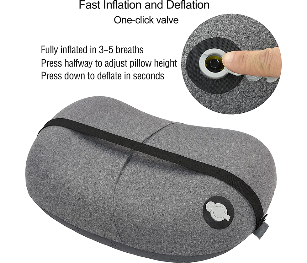 Detachable Fabric Cover Travel Pillow (Flat Crescent Pillow) details