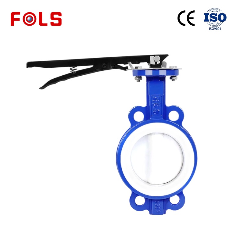 Handle full PTFE soft seal wafer butterfly valve
