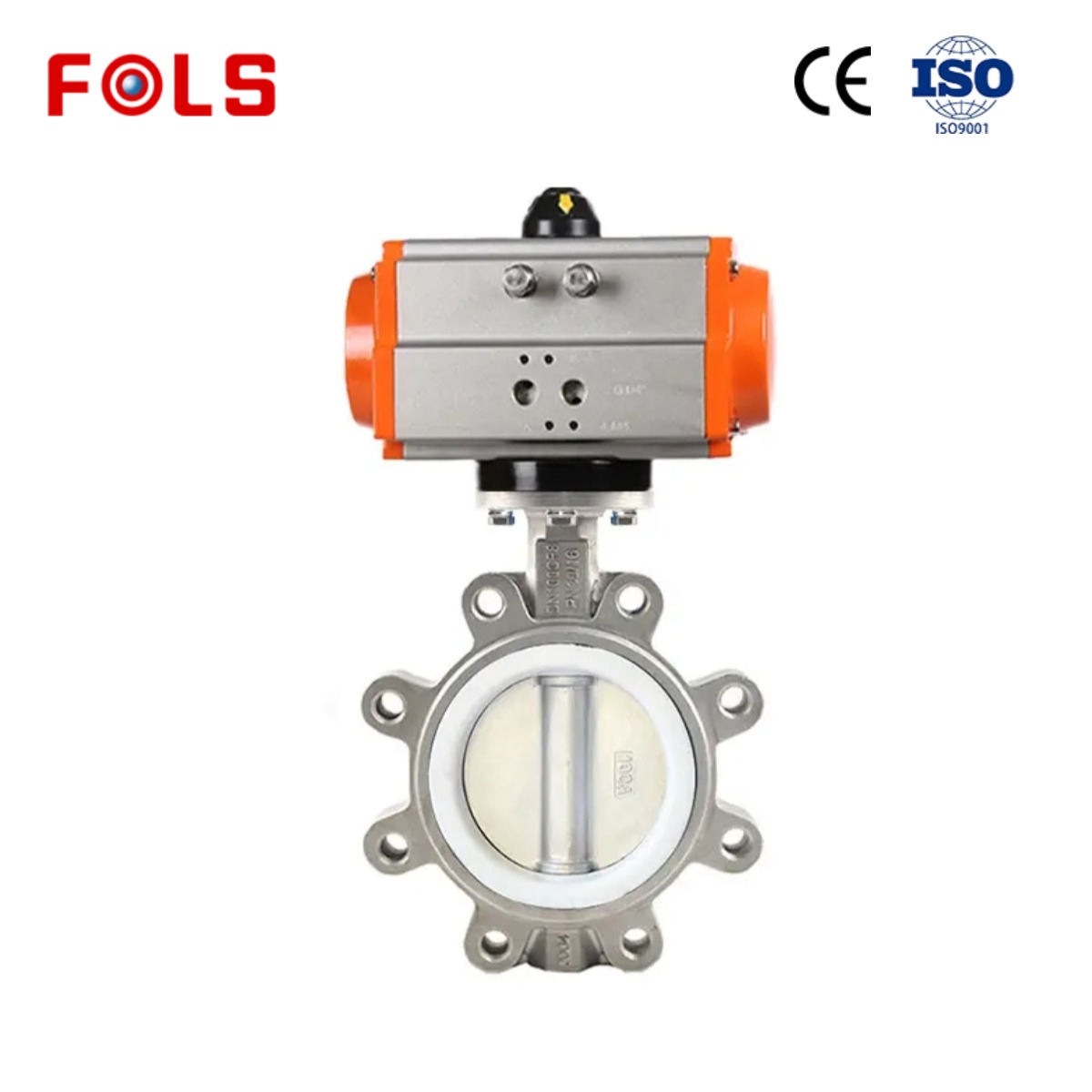 FOLS Pneumatic lining PTFE lug butterfly valve 