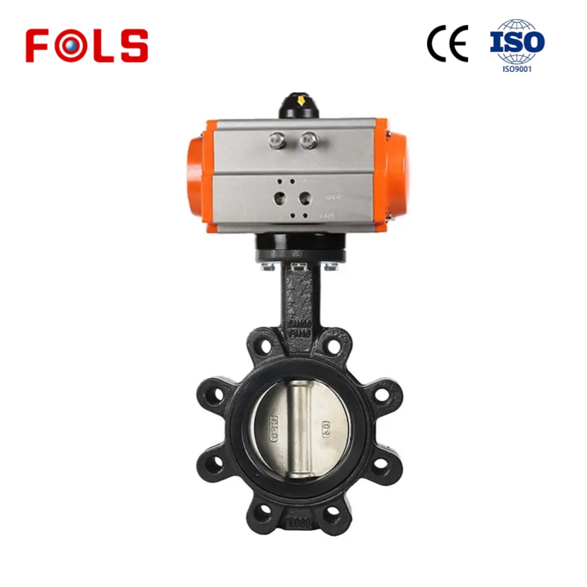 FOLS Pneumatic nodular cast iron lug butterfly valve 