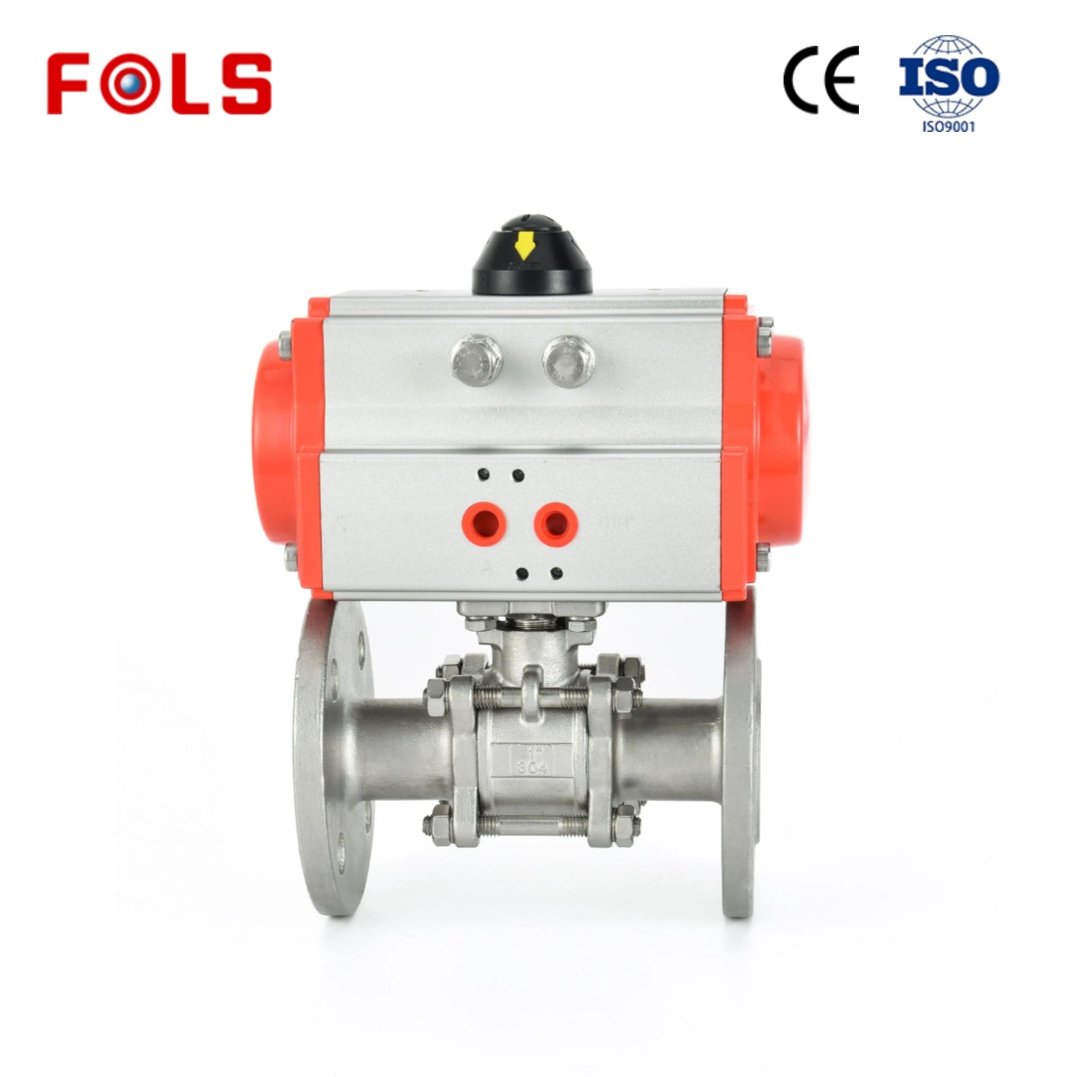 FOLS 3 PCS Pneumatic Actuator Flange Ball Valve