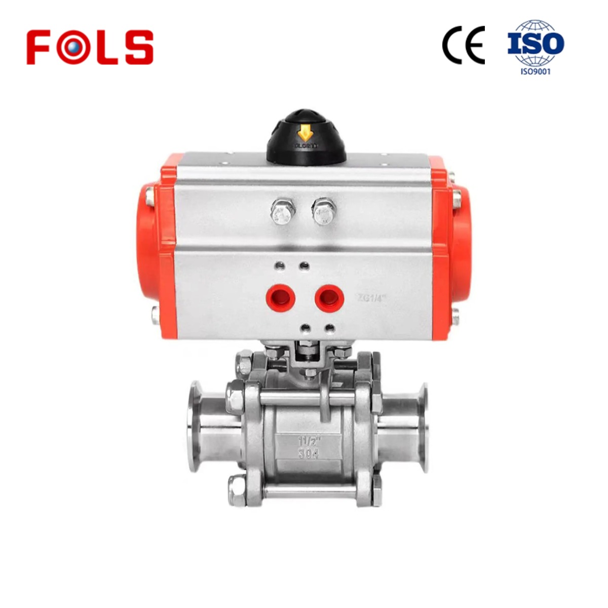 FOLS pneumatic 3 PCS Tri Clamp ball valve 