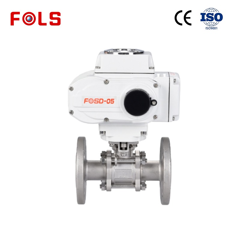 FOLS 3-Piece Electric Actuator Flange Ball Valve