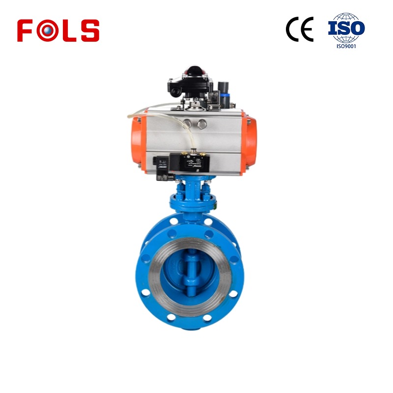 FOLS Metal Seated Pneumatic Actuator Operated Butterfly Valve