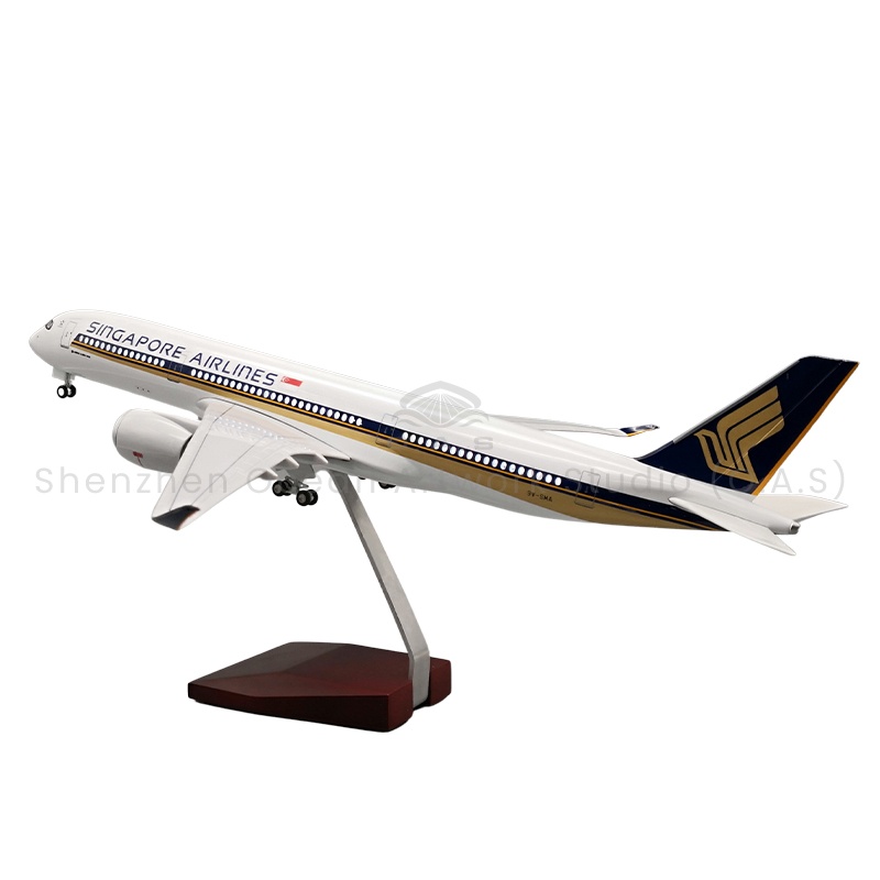 【LA】מודל מטוס LED ABS רזין איירבוס A350 סינגפור איירליינס, גודל 47 ס