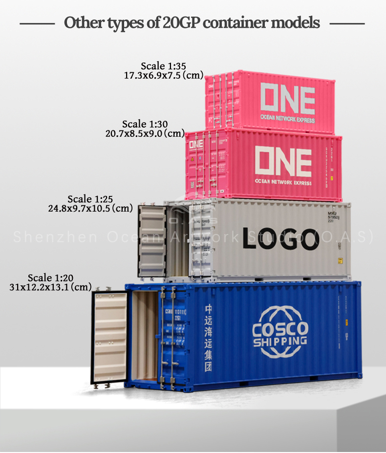 Want a gift that catches the eye and has meaning? O.A.S model The 20GP MSC container model made by the manufacturer is the best choice. 1:20 Fine restoration, from the texture of the box to the unique logo, every detail is fully displayed. Support logo customization, clever integration of enterprise elements, whether it is business gifts or commemorative activities, can easily enhance the brand style. Amber@vesselmodel.com Tel: +86 18038048785