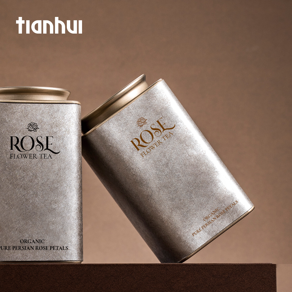 Tianhui Empty Herbal Tea Packaging Custom Food Storage Cans Square Airtight Tea Canister