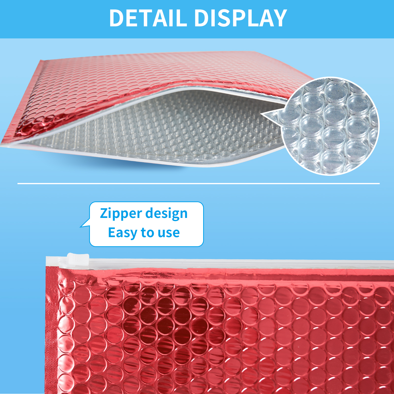 Red Zipper Bubble Pouch supplier