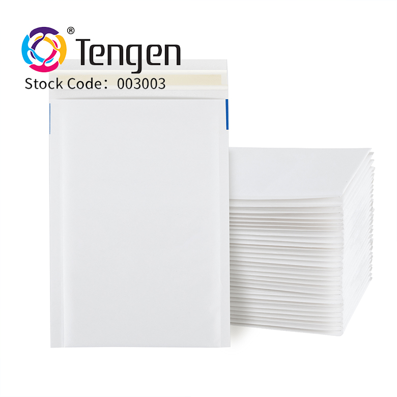 white biodegradable bubble lined envelopes