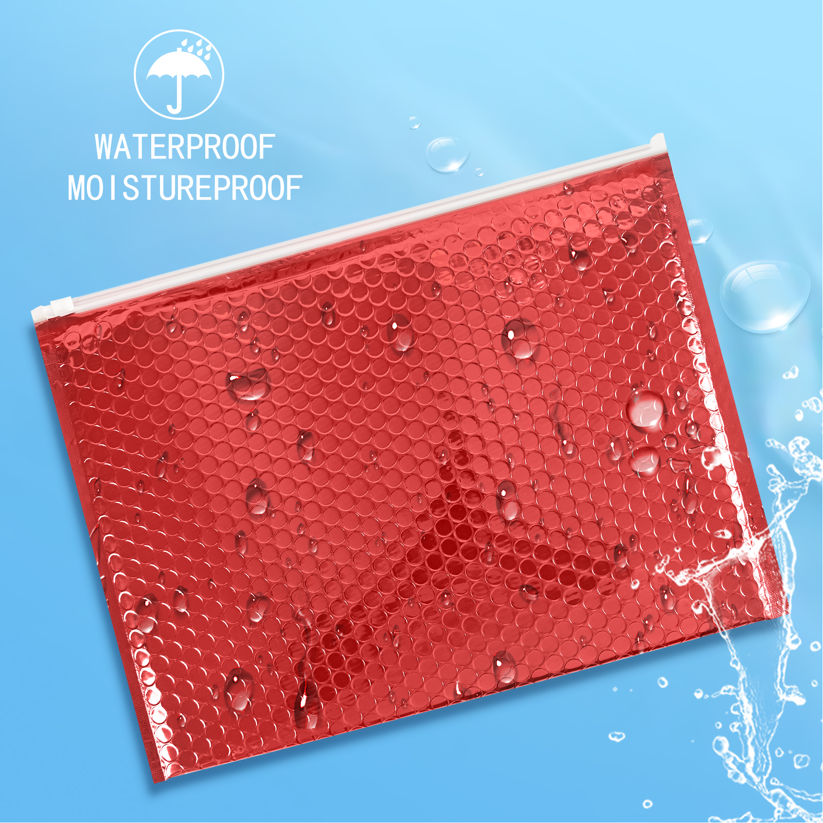 Red Zipper Bubble Pouch manufacture
