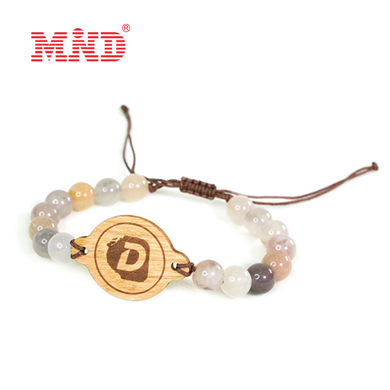 MW9A03-2 Natural Jade Beads Event Payment RFID Wristband NFC Bracelet