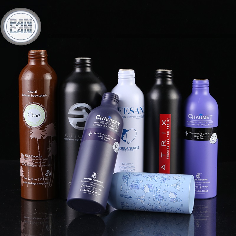 Aluminium Bottle Hot-selling 500ml 750ml Empty Screw Type Metal Aluminum Bottle For Shampoo,Shower Gel