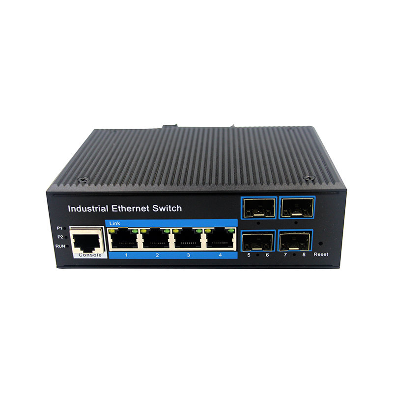 (RD44BGS-SFP) 4-port 10//100/1000BASE-TX+4G SFP Managed Industrial Switch