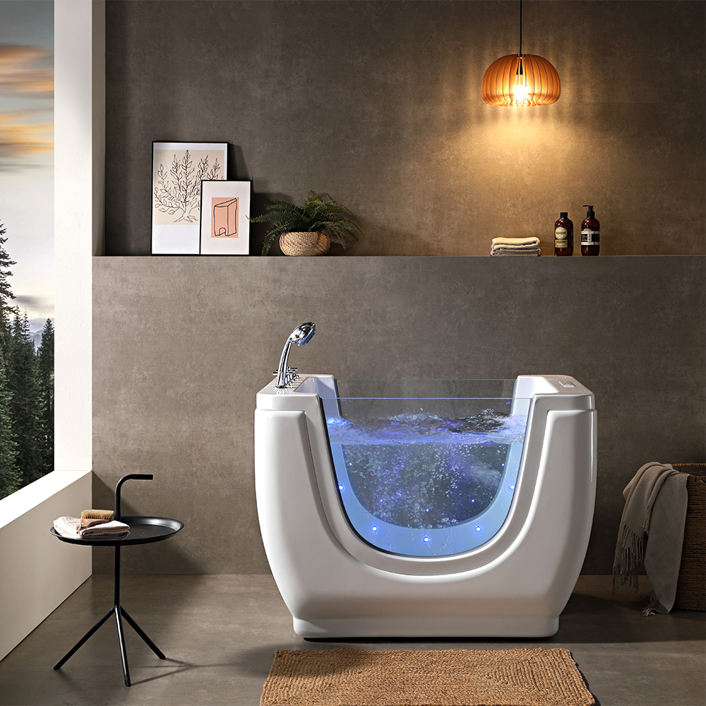 อ่างอาบน้ำสำหรับเด็กในร่มแบบอคริลิกสมัยใหม่ สำหรับเด็กเล็ก พร้อมน้ำตก อ่างอาบน้ำสำหรับเด็ก อ่างน้ำวนสำหรับเด็กที่ควบคุมอุณหภูมิได้