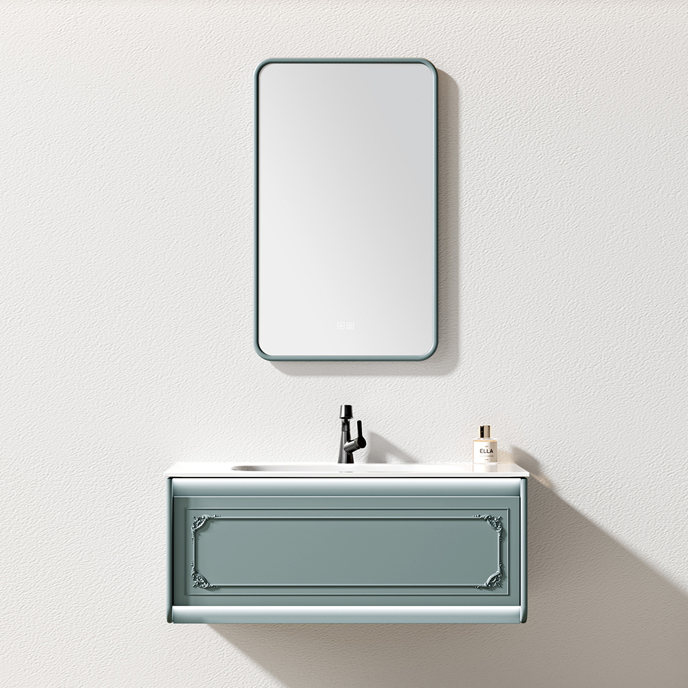 تصميم صيني، سعر منخفض، دولاب حائزي أحادي الحوض للمعمر، مطلّ باللون البني، يقف على الأرض، مع مرآة للمعمر