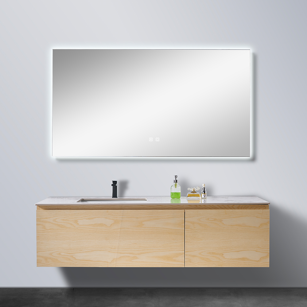 Moderne umjetničke drvene luksuzne marblove uzorak bazen prilagođeni ogledalo kabinet kupaonica kabineti vaniti za kupatilo