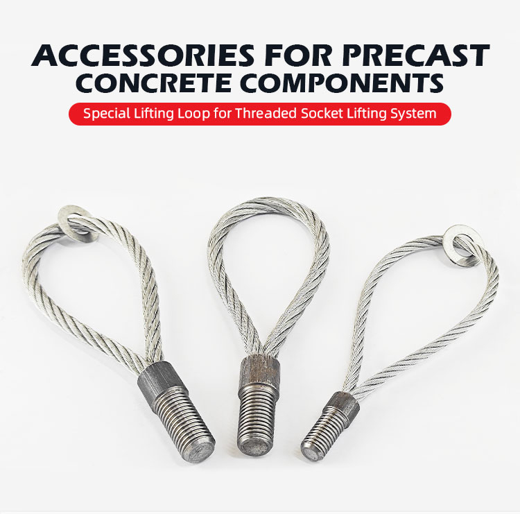 Galvanized Steel Wire Rope Threaded Lifting Loop for Precast Concrete details