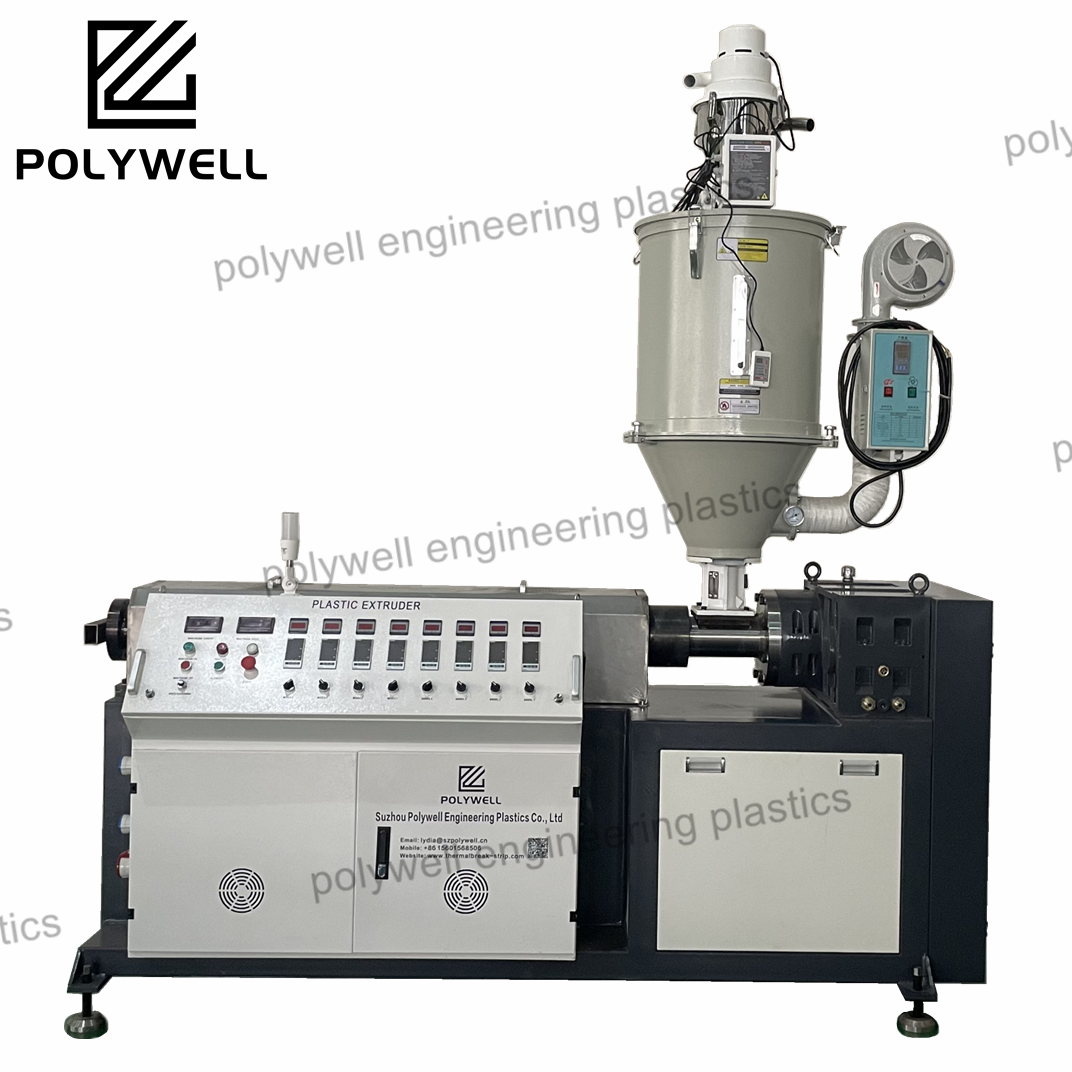 Plastic Polyamide Bar Extruding Machine Single-Screw Extruder for Producing Heat Insulation PA66GF25 Profile