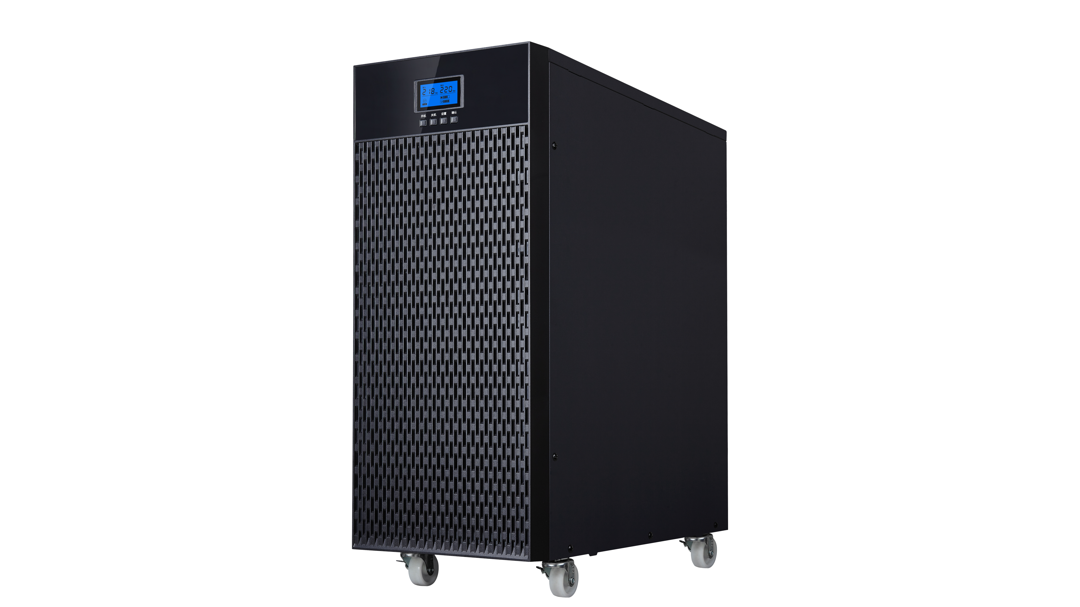 UPS 10 kVA aukštos efektyvumo bepertraupiamojo energijos tiekimo sistema (UPS) su pažengusiomis energijos valdymo funkcijomis darbo stotims