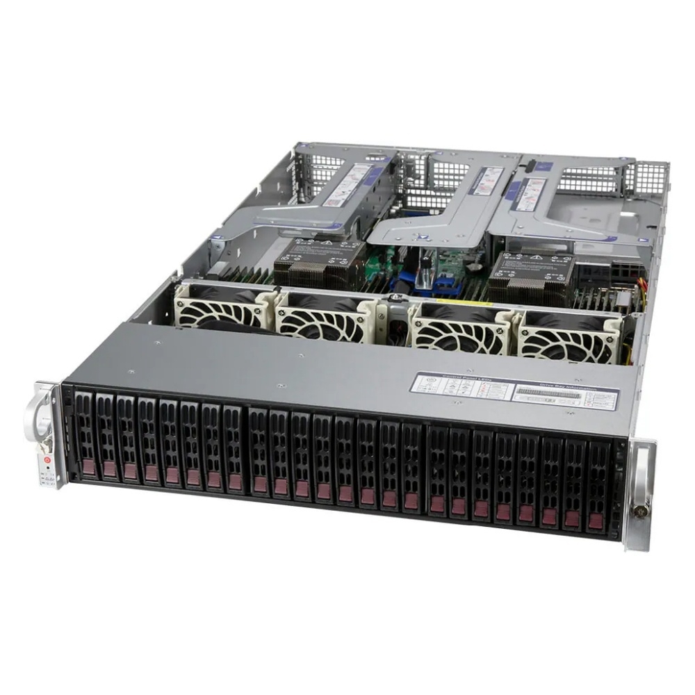 اولٹرا سپرسرور SYS-220U-TNR 2U اولٹرا، 24 NVMe/SAS/SATA بیس اور 8 PCIe سلوٹز کے ساتھ