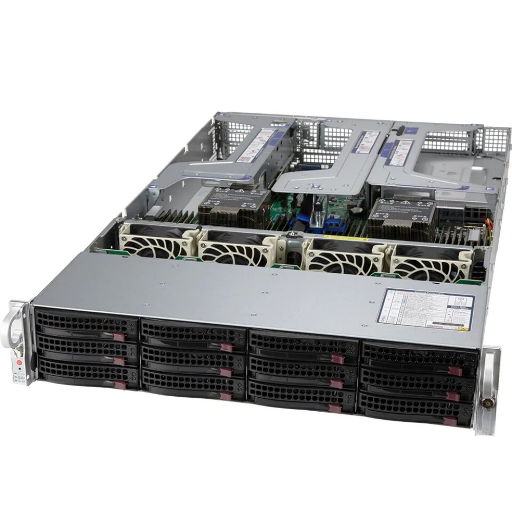 اولٹرا سپرسرور SYS-620U-TNR 2U اولٹرا، 12 NVMe/SAS/SATA بیس اور 8 PCIe سلوٹز کے ساتھ