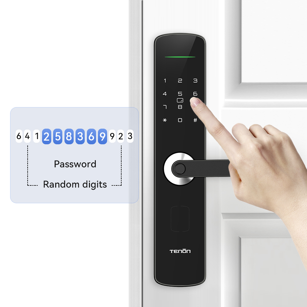 Tenon E3 Tuya App Smart Home Digital Rim Pin Card Operated Door Locks Security Wifi Intelligent Fingerprint Lock