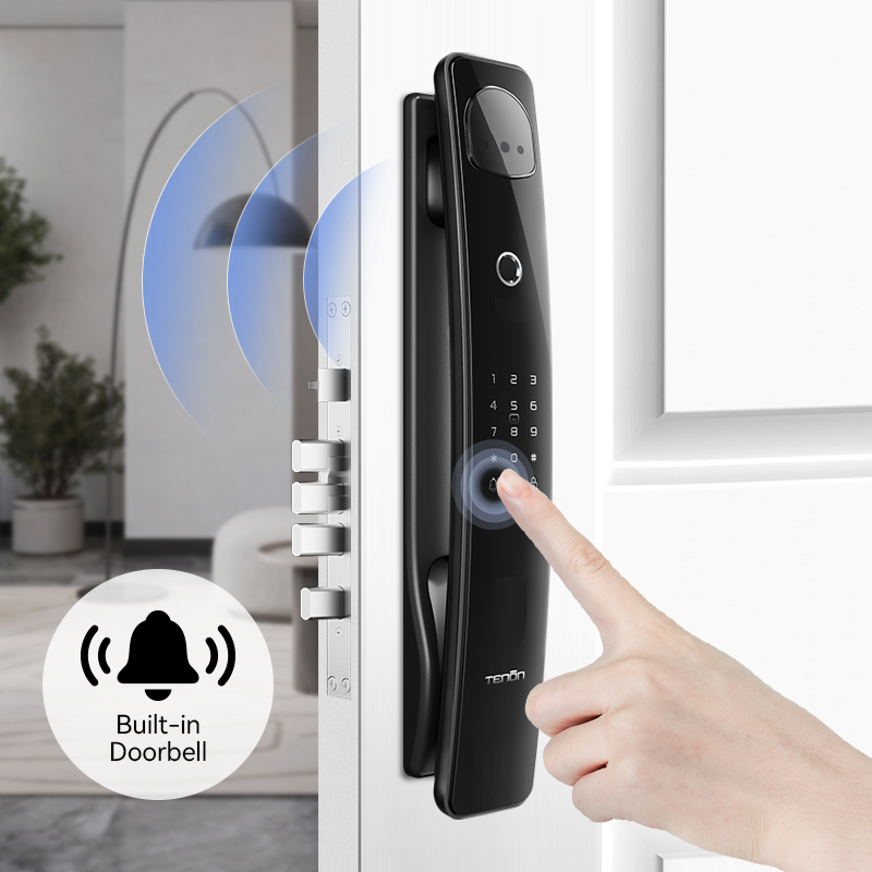 D2Pro Tenon Hot Sale 3D Face Recognition Smart Aluminium Door Lock with Intelligent Password Tuya WiFi Network Unlocked